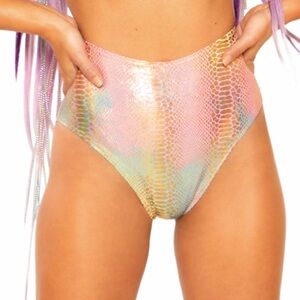 Holographic Snake Rave Shorts